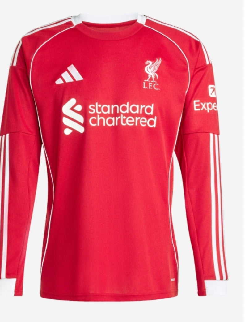 25/26 Liverpool Long Sleeve Home Jersey